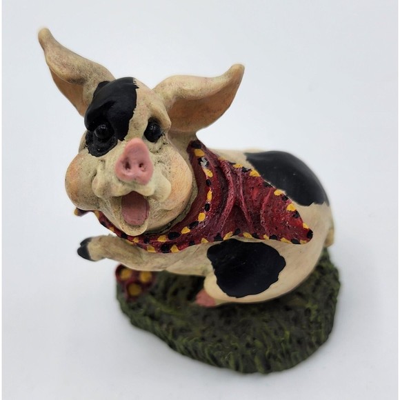 Pointing Scarf Pig Calabar Creations Pig Hollow Pete Apsit figurine 1994 Vintage - Picture 6 of 11
